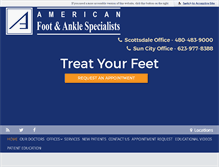 Tablet Screenshot of americanfootandanklespecialists.com